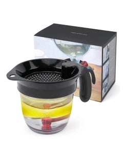 Fat Separator With Bottom Release - 1L Grease Separator Cup Fat Skimmer For Cooking, Measuring Cup Healthier Gravy, Soup, Stock And Oil Separator