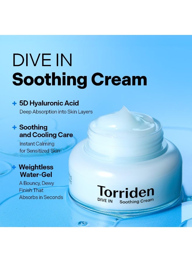Torriden Dive-In Low Molecular Hyaluronic Acid Soothing Gel Cream 100Ml – Deep Hydration 5D Hyaluronic Acid Moisturizer, Lightweight Water Gel For Sensitive Skin, 3.38 Fl Oz - Image 2