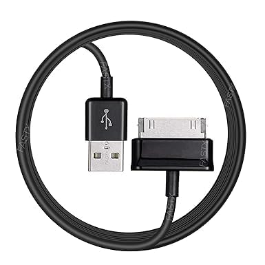 FASTX USB Data Cable Fast Sync Charger for Samsung Galaxy Tab 2 10.1 P5100 P3100 Tablet Black 30 Pin Connector Speed Transfer Mobile Charging Cord Android Device Accessory Durable - Image 1