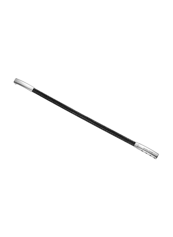 بوليس Indy II Black Leather Bracelet for Men