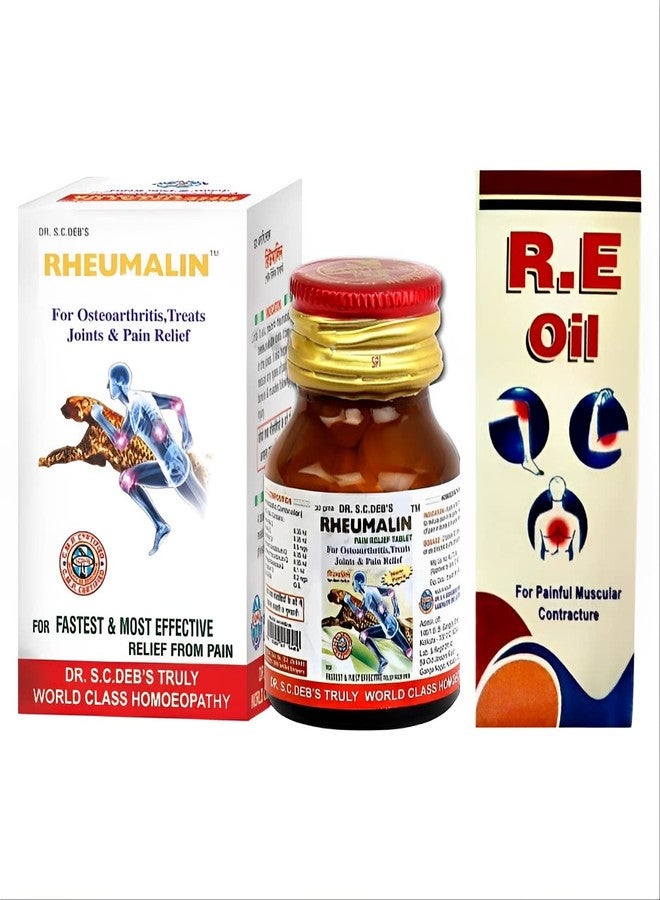 KRIG'S Rheumalin Pain Relief Tablet Homeopathy(25Gm) & R.E Pain Killer Oil Combo - Image 3