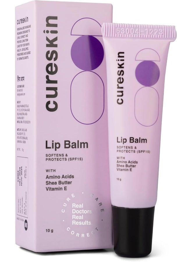 Cureskin بلسم شفاه مع SPF 15، أحماض أمينية، زبدة الشيا وفيتامين E | العناية بالشفاه | بلسم شفاه SPF للنساء والرجال | بلسم تفتيح الشفاه للشفاه الداكنة - Image 1