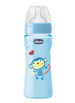 Chicco Well-Being Fast Flow Teat Bottle 4m+ 330ml - Blue