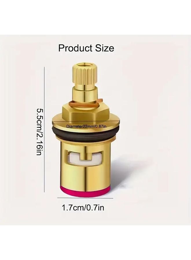 صمام صنبور الحمام النحاسي مع قرص سيراميك، قطعة واحدة، تحكم مزدوج المقابض للساخن والبارد - Image 4