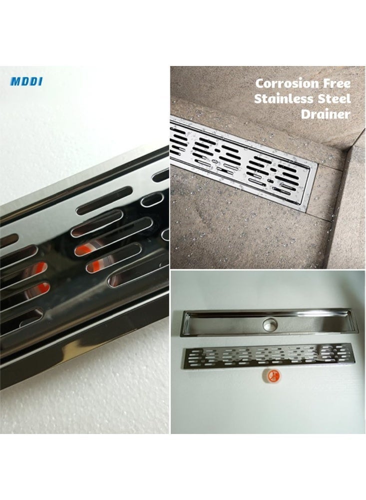 MODI Stainless Steel Shower Linear Drain - 60x10cm - Image 4