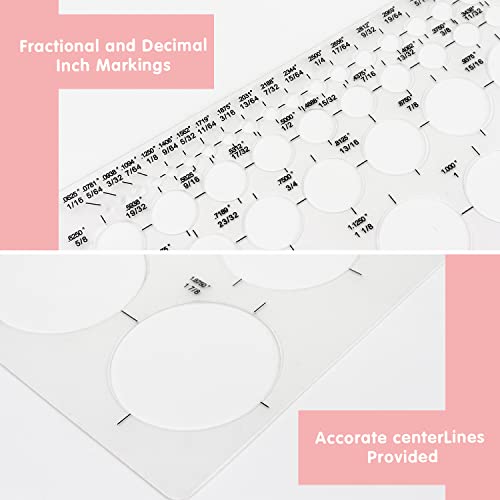 Tamaki Circle Template Circle Round Stencil Templates for Drafting for Office and School Building Formwork Drawings Templates, Large and Small Size, 3 Pack - Image 4