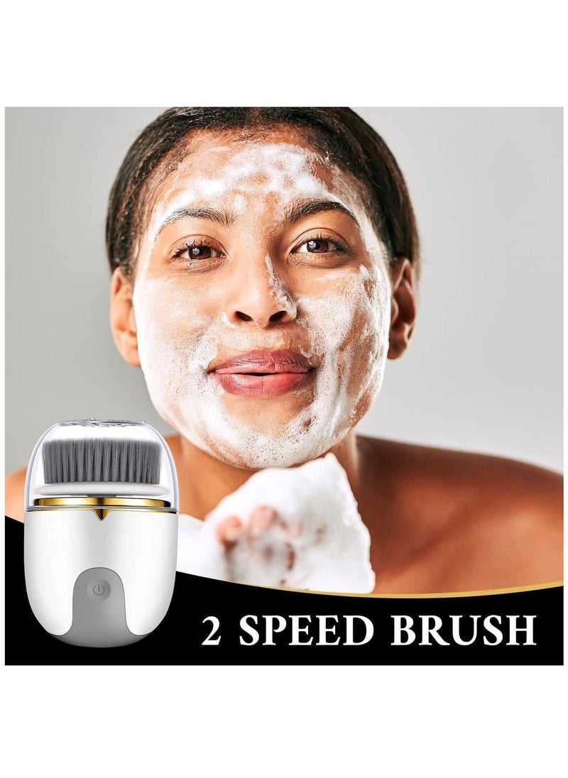 Furtey Facial Cleansing Brush Rechargeable Exfoliating Deep Cleaning Electric Wash Waterproof Small Portable Face Cleanser Brush Face Scrubber for Women Men Deep Skin Cleaning  - Image 5