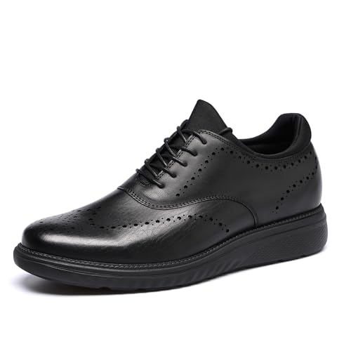 DECARSDZ Mens Dress Casual Oxfords Shoes Lace-up Fashion Shoes Brogue Shoes for Men Black - Image 1