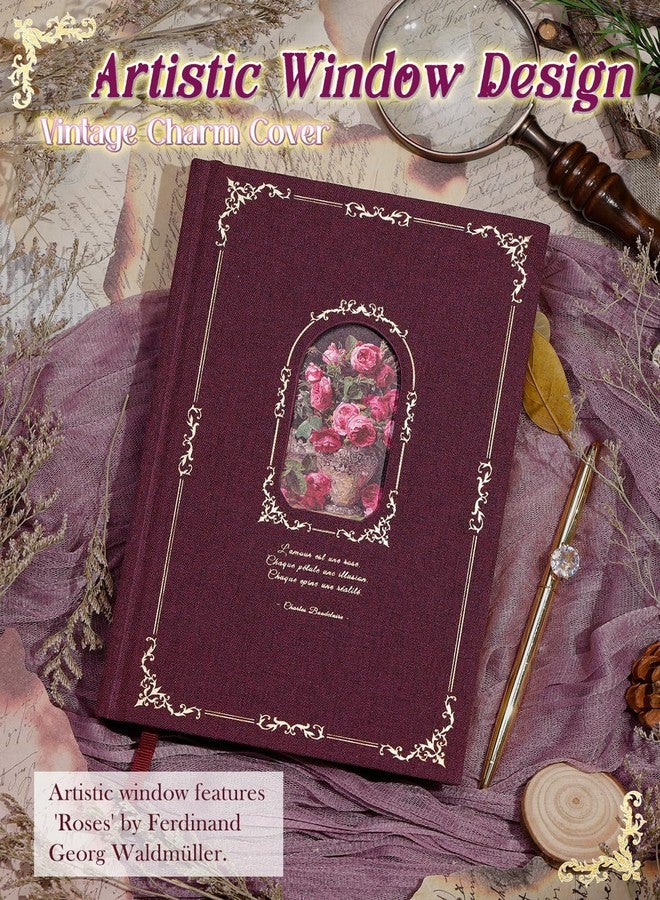 hi!SCI Lined Journal Notebook for Women, 360 Pages Journal for Writing (Claret) - Image 5