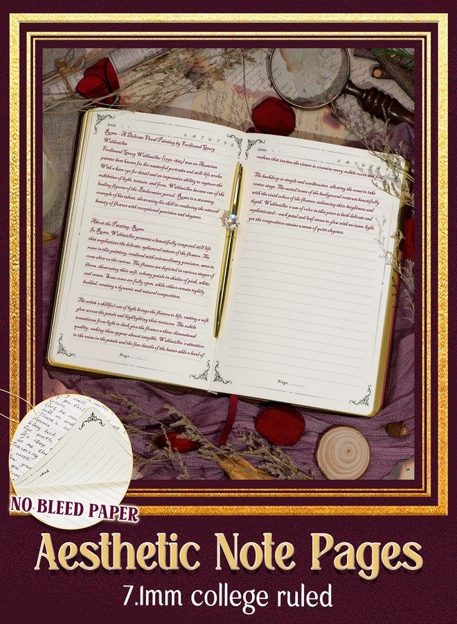 hi!SCI Lined Journal Notebook for Women, 360 Pages Journal for Writing (Claret) - Image 4