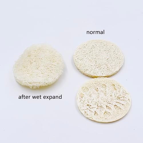 KEWLYSEU Facial Loofah Pads, 2.36 inches Round Complexion Natural Loofah Facial Discs Exfoliating Facial Loofah Skin Scrub Pack of 20 - Image 3