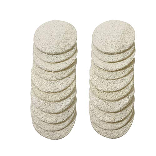 KEWLYSEU Facial Loofah Pads, 2.36 inches Round Complexion Natural Loofah Facial Discs Exfoliating Facial Loofah Skin Scrub Pack of 20 - Image 2
