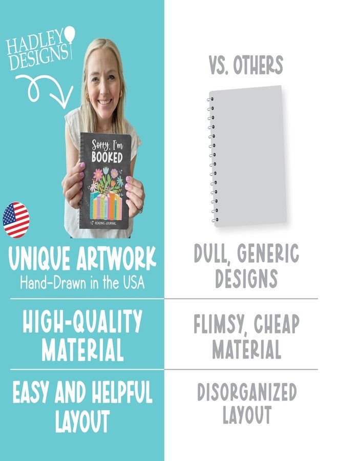 Hadley Designs Reading Journal for Women - Book Journal Reading Log Spiral, Readers Journals for Book Lovers Gifts, Journaling Kit & Supplies, Graduation Gifts, Designed in USA - Image 4