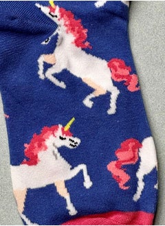 The Socks Hype 3 Pairs Unicorn Pattern Soft Cotton Socks for Men Women | Unicorn Pattern Cute Cartoon Crew Socks | Colorful Cotton Blend Casual Ankle Dress Socks  - Image 3