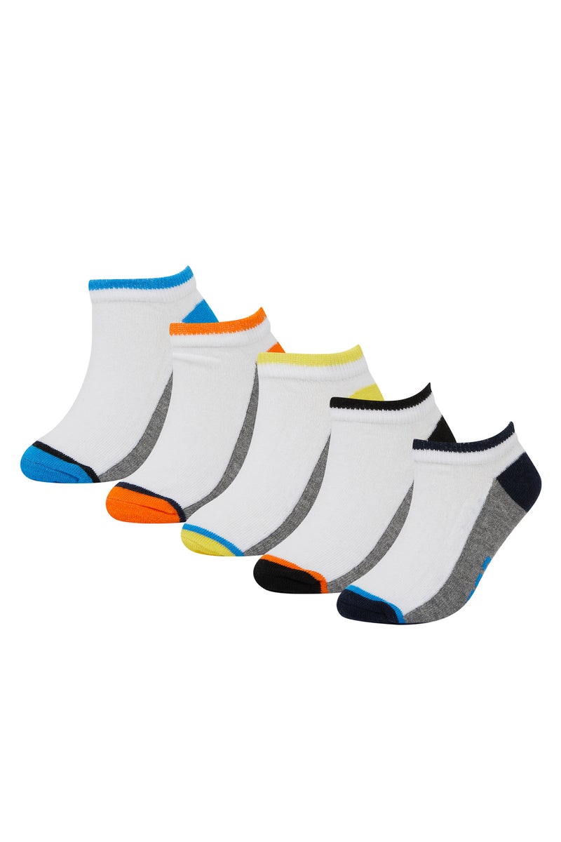 DeFacto White Boy Boy Patterned 5 Pack Booties Socks Casual - Image 1