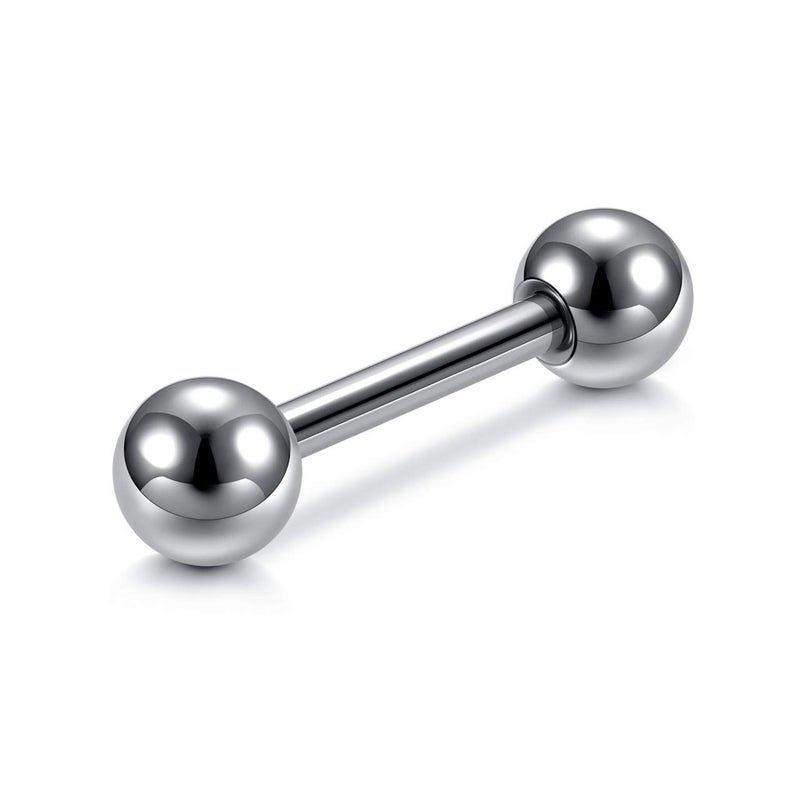 Zysta Stainless Steel 14G Body Piercing Barbells Silver Gold Black Rainbow Color 10mm Post Studs Earring Nipple Nose Tongue Helix Tragus Cartilage Labaret Medusa Lip Eyebrow Straight Bar 6mm Ball Screw - Image 3