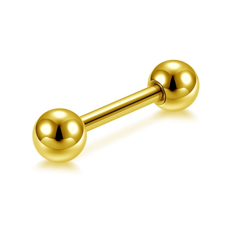 Zysta Stainless Steel 14G Body Piercing Barbells Silver Gold Black Rainbow Color 10mm Post Studs Earring Nipple Nose Tongue Helix Tragus Cartilage Labaret Medusa Lip Eyebrow Straight Bar 6mm Ball Screw - Image 4