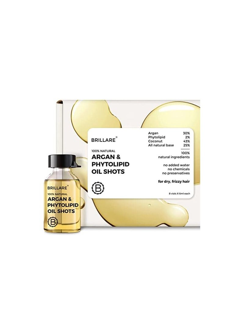 BRILLARE Brillare Heavy Moisturising Oil ShotS 100% Natural Hair Oil With Argan OiL, Shea and Soya Protein (6 ml X 8 Vials)Zero Chemicals  - Image 1