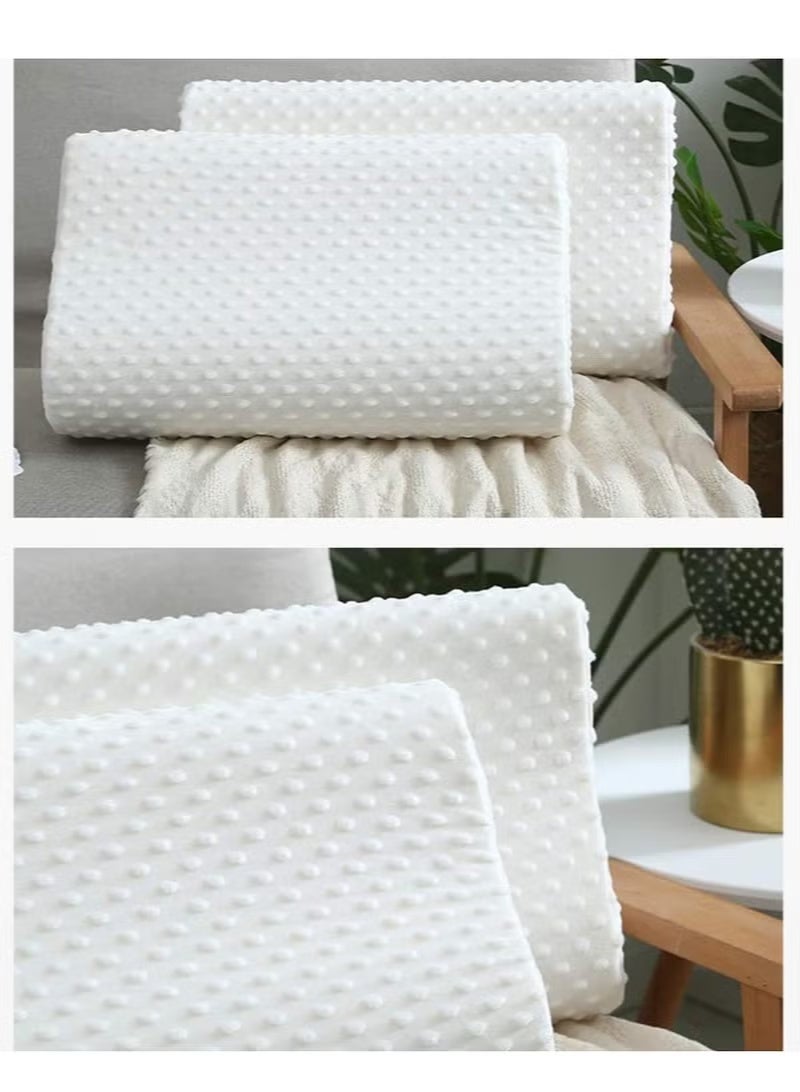 فيلفيتكوف وسادة عنق الرحم، وسادة إسفنجية مرنة لتخفيف آلام الرقبة، وسادة مريحة لمن ينامون على جانبهم أو على ظهرهم أو على بطونهم، وسادة بيضاء لمن يعانون من الأرق - Image 1