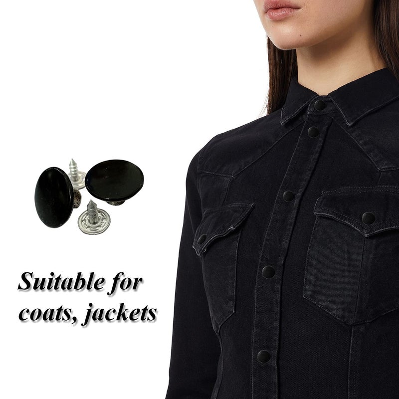 Aakriti Aakriti Metal Buttons 1.6cm / 16mm 26 Line Blazer Buttons Set for Blazers, Suits, Sport Coat, Uniform, Jackets (25PCS-16MM-BLACK-BUTTON) - Image 4