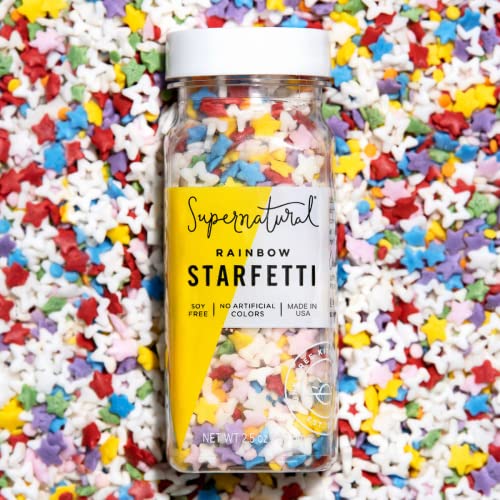 Supernatural Rainbow Starfetti Natural Star Sprinkles  No Artificial Dyes Soy Free Gluten Free Vegan 3oz - Image 1