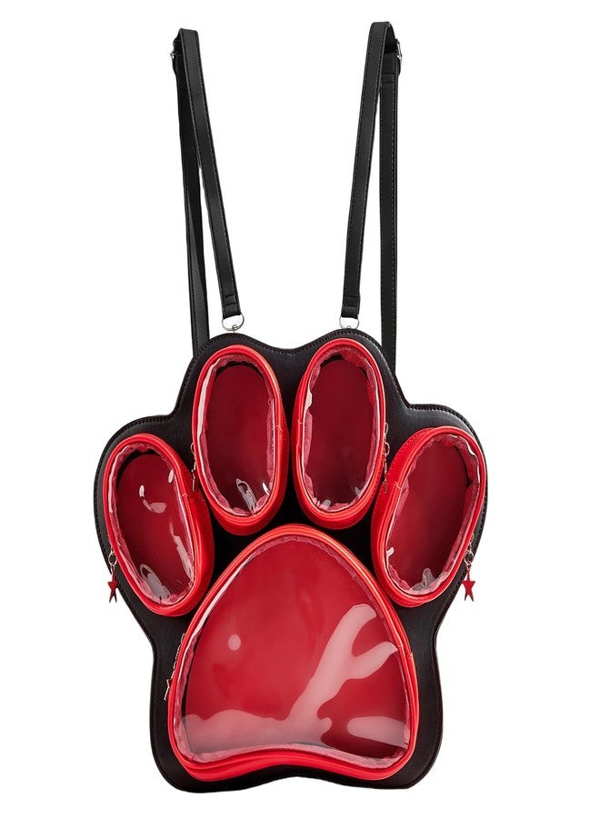 Aunewrick Cat Paw Ita Bag Kawaii Cute Backpack Ita Display Backpack with Clear Pocket Pretty Aesthetic Crossbody Shoulder Bag - Image 1