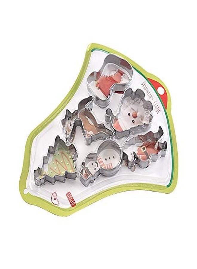 Cake Decor Stainless Steel 6 pcs Bell Shaped Snowman Christmas Tree Jingle Bell Santa Cookie Cutter Fondant Biscuit Cake Fruit Cutter - Image 3