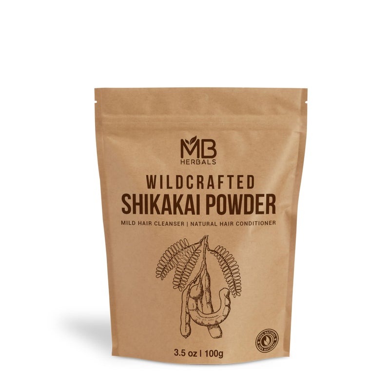 MB Herbals Pure Shikakai Powder 100g | 3.5 Oz | 100% Pure Acacia concinna Powder - Natural Hair Cleanser & Conditioner - Image 1