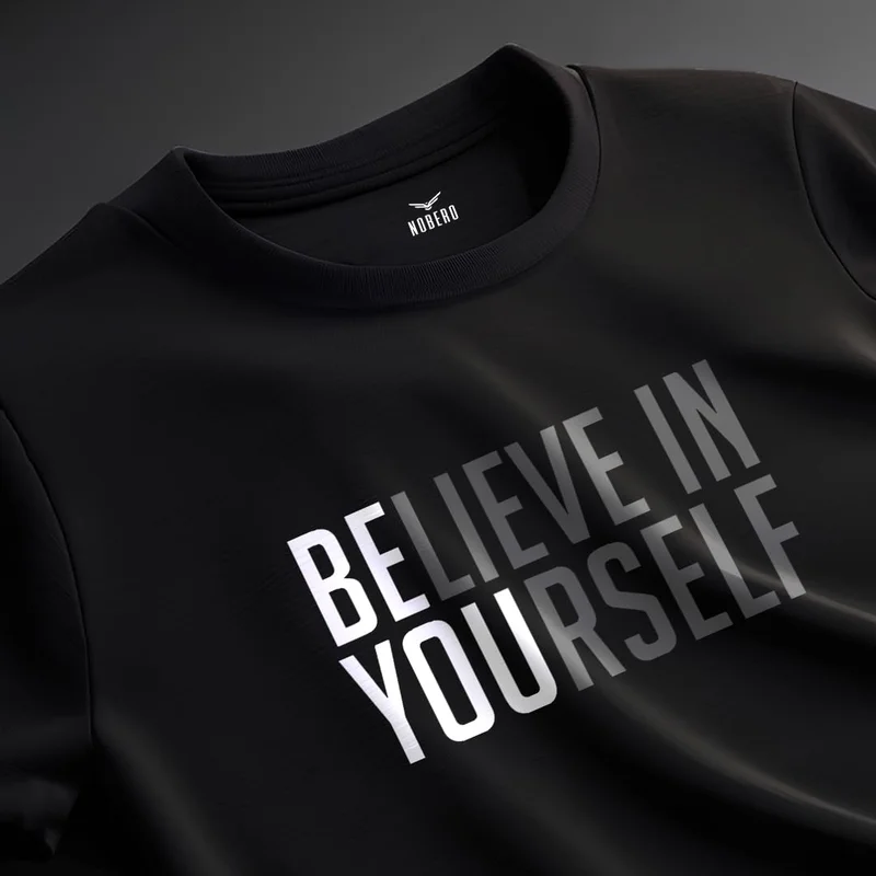 NOBERO Black Oversized Graphic T-Shirt for Men