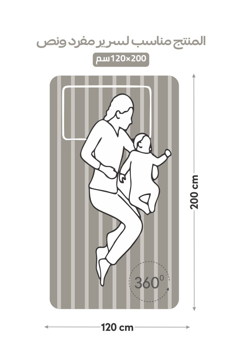 دوناتيلا طقم شرشف سرير مقلم 2 قطع مقاس مفرد ونص 120×200+ 30 سم, مايكروفايبر مقاوم للحساسية شرشف باطراف مطاط و2 غطاء وسادة - Image 3