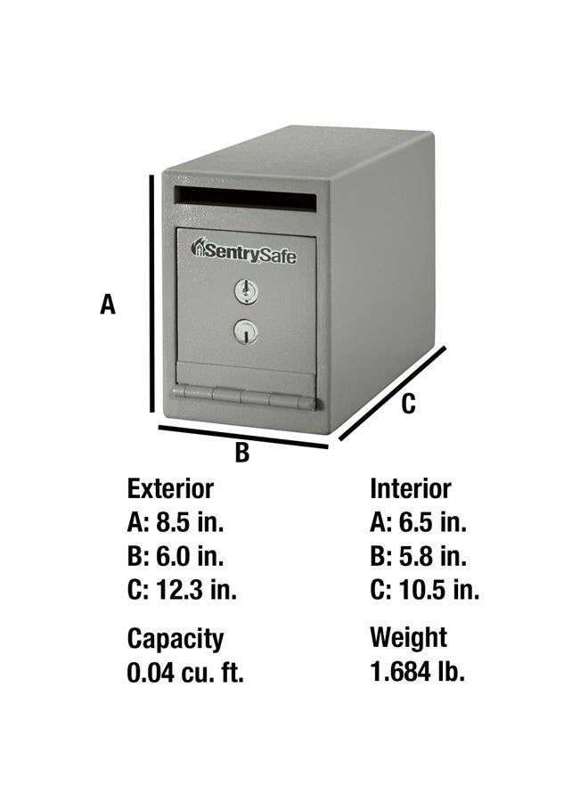 SentrySafe Depository Safe with Dual Key Lock, Steel Drop Slot for Offices and Businesses, Securely Store Cash, Deposits Valuables, 0.23 Cubic Feet, 8.5 x 6 12.3 Inches, UC-025K - Image 3