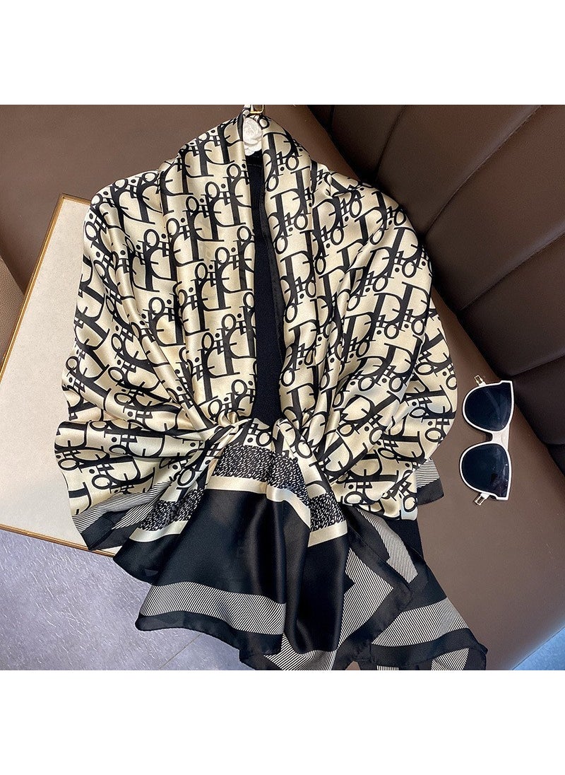 Generic - New Peacock Feather Scarf All-match Long Imitation Silky Brocade Scarf Scarf Beach Sunscreen Shawl Scarf Style 15 Style 15 - Image 1