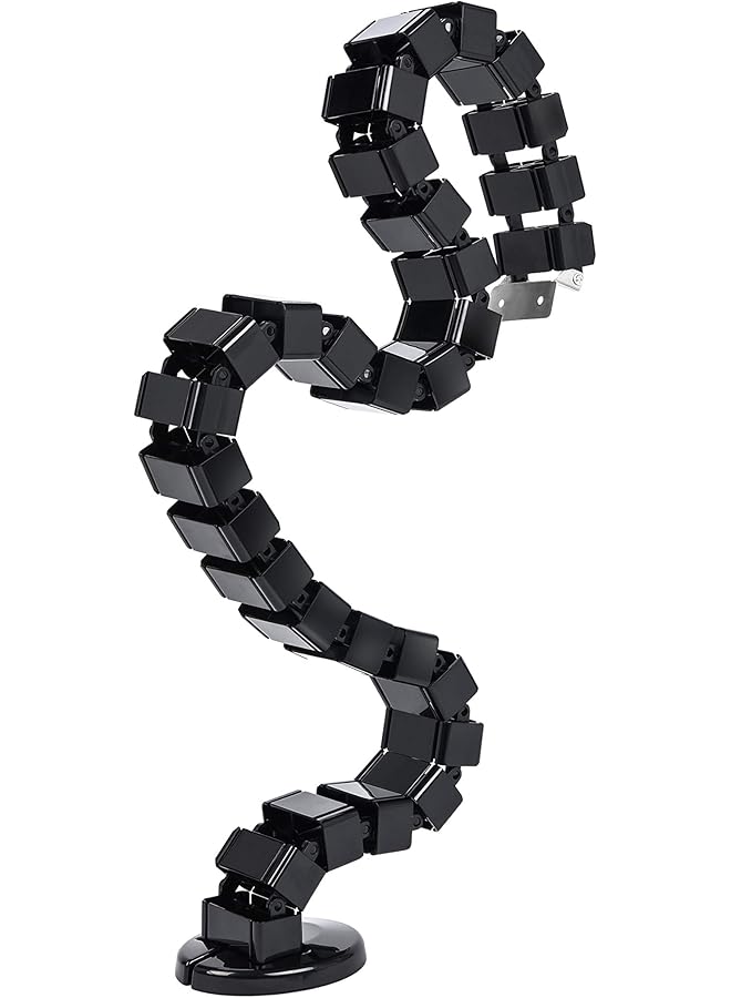 PROMASS مجموعة إدارة كابلات العمود الفقري من برومس | منظم كابلات دخول رباعي قابل للتعديل في الارتفاع، أسود - Image 1