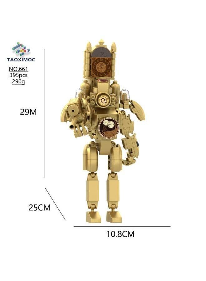 Overseas Monitor Man Toilet Toy War King Building Blocks Moc Titan Sound Handheld Model-Color:667 Red Lotus Biochemical  - Image 4