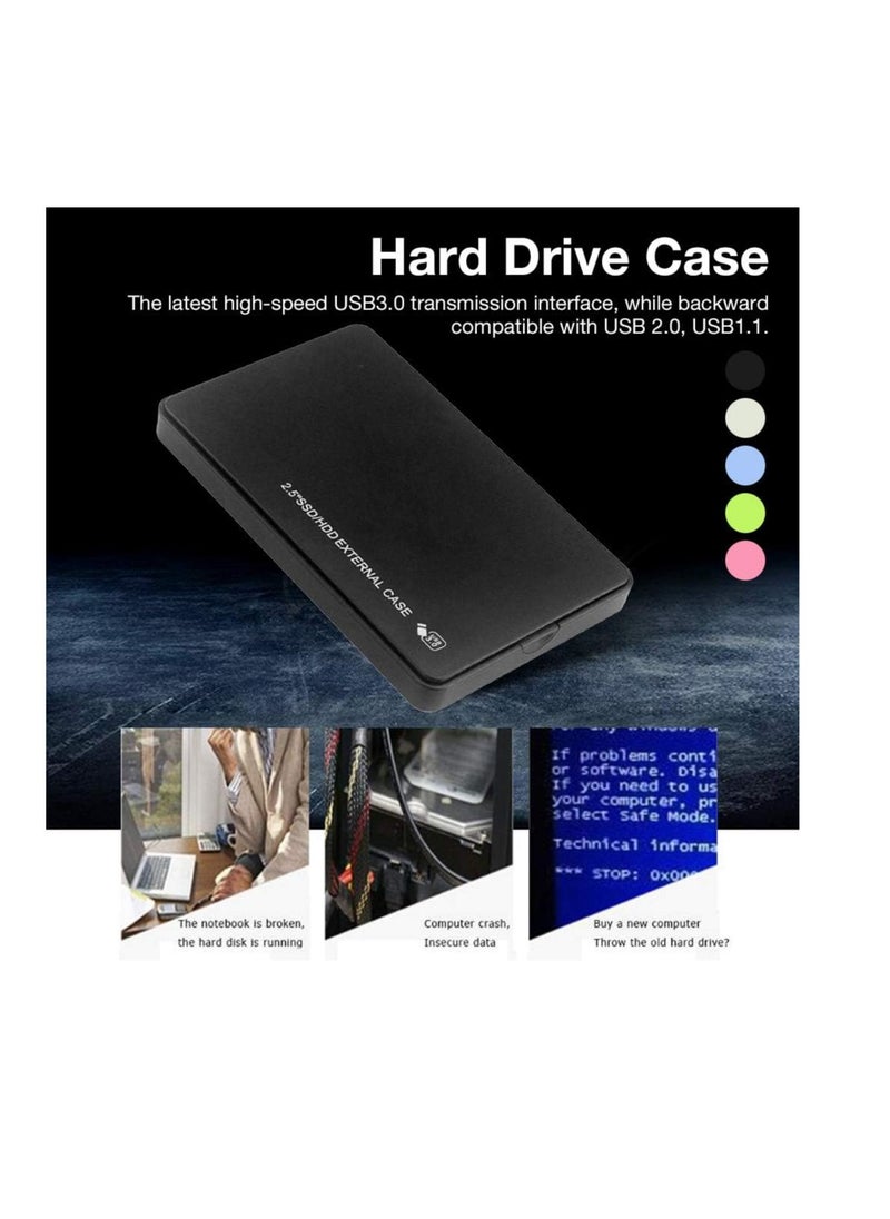 زيرو - علبة محرك الأقراص الصلبة، محرك أقراص صلبة SATA USB 3.0 مقاس 2.5 بوصة، علبة خارجية، صندوق قرص SSD، علبة قرص صلب محمول، علبة قرص صلب SSD، محول علبة Sata إلى محرك أقراص صلبة بسرعة 5 جيجابت في الثانية - Image 1