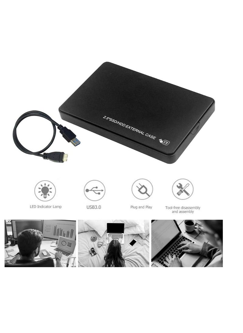 زيرو - علبة محرك الأقراص الصلبة، محرك أقراص صلبة SATA USB 3.0 مقاس 2.5 بوصة، علبة خارجية، صندوق قرص SSD، علبة قرص صلب محمول، علبة قرص صلب SSD، محول علبة Sata إلى محرك أقراص صلبة بسرعة 5 جيجابت في الثانية - Image 1