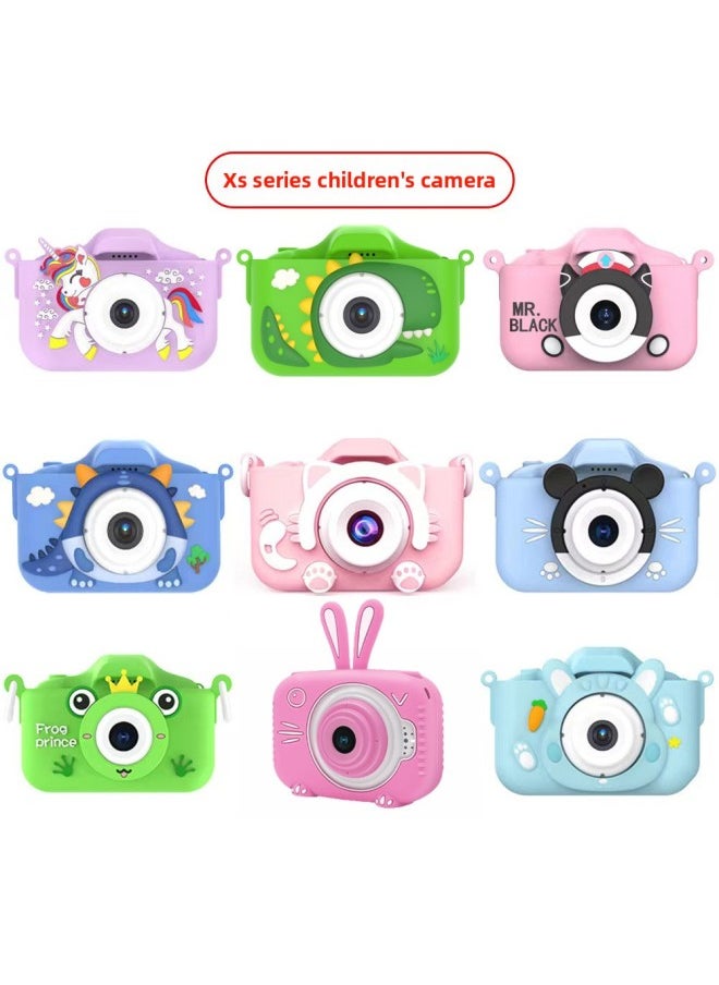 Generic X5 Children Digital Camera 2000W Pixels Children Mini Camera Toy Cartoon IPS Screen Gift-Body Color:Carto Dragon (Green) [HD Double Photograph] No Card  - Image 2
