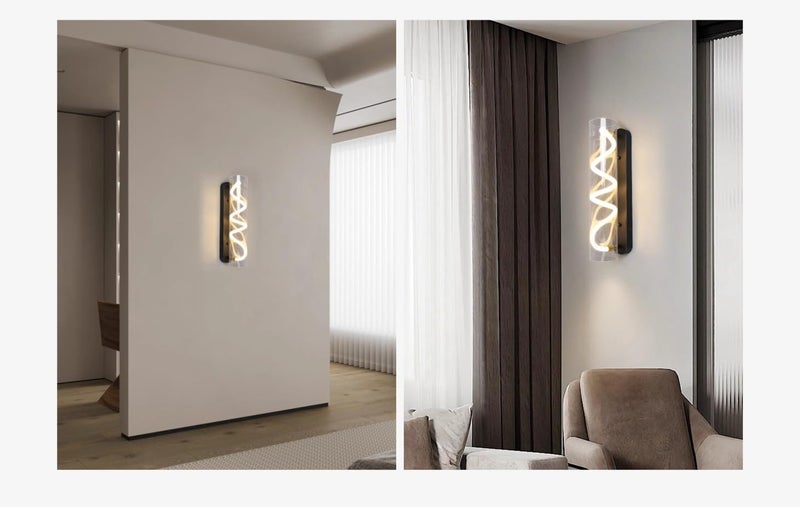 Modern LED Wall Light – Creative Loop Design, Iron & Silicone Body, Warm White Glow, Decorative Indoor Lamp for Bedroom, Living Room, Hallway, or Hotel – Black Finish - Image 3
