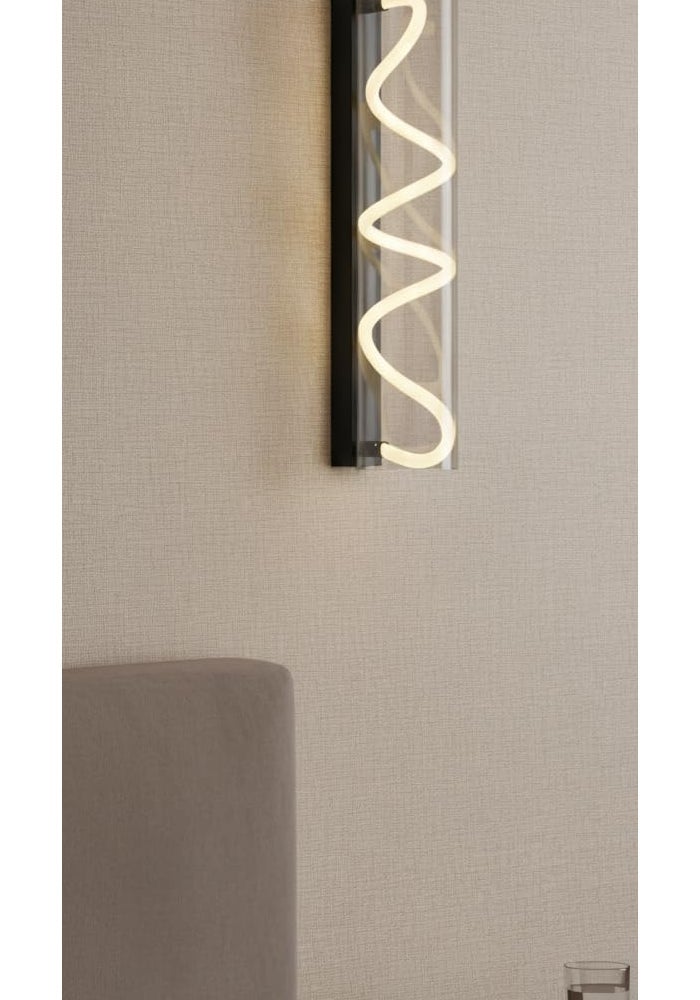 Modern LED Wall Light – Creative Loop Design, Iron & Silicone Body, Warm White Glow, Decorative Indoor Lamp for Bedroom, Living Room, Hallway, or Hotel – Black Finish - Image 4