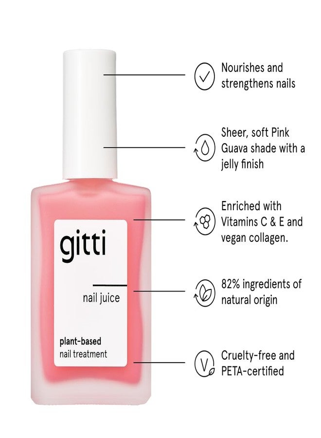 gitti Nail Juice no. 01 I Natural Nail Care Treatment & Color Polish, Non-Toxic, 82% Natural Origin, Plant-based, Cruelty-Free, Vegan, Nourishes and Strengthens Nails, Sheer Pink (0.5 Fl Oz) - Image 2