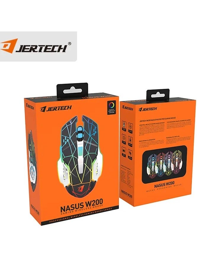 JERTECHGaming Wireless Mouse - Mouse with Buttons, Mouse Wheel Design, Breathable RGB Lighting, Led Light Mouse-W200 - Image 2