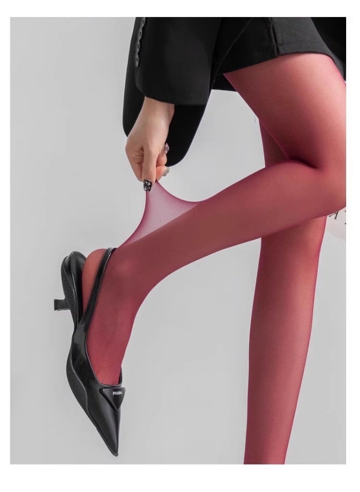 السوك الشكلية المتصلة باللون الأحمر المات، الجذور الشكلية الضيقة للارتداء الخارجي، أحجام موحدة - Image 1