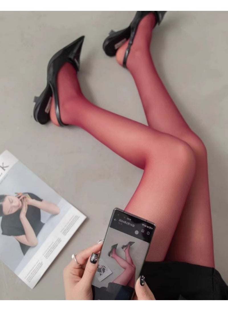 السوك الشكلية المتصلة باللون الأحمر المات، الجذور الشكلية الضيقة للارتداء الخارجي، أحجام موحدة - Image 4