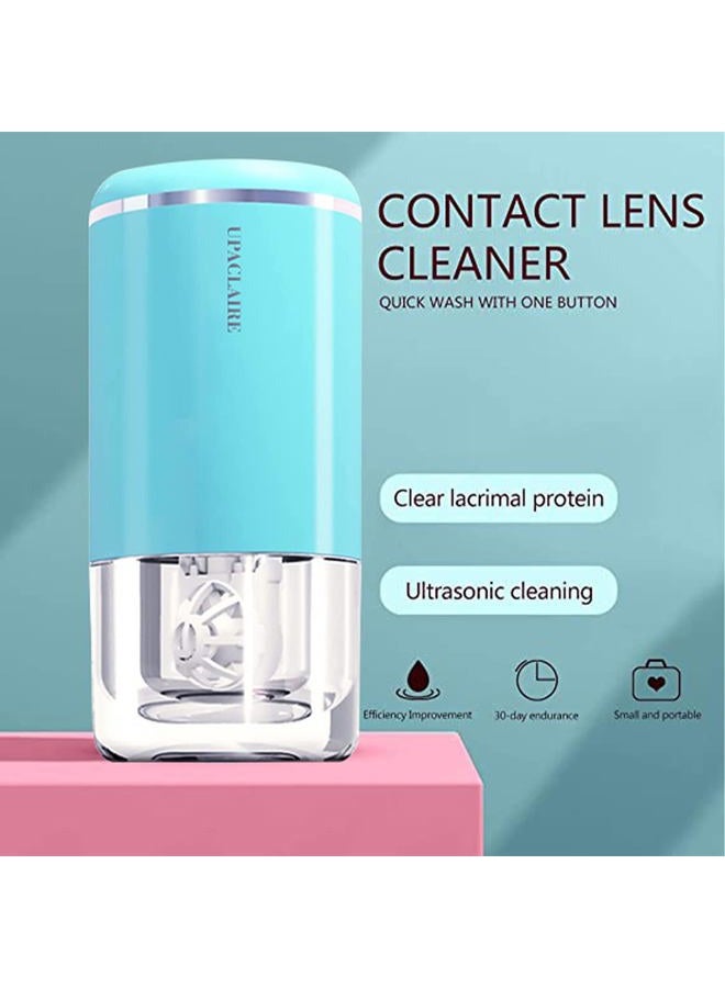 UpaClaire Ultrasonic Contact Lens Cleaner 2.0 (2nd Generation), Intelligent Cleaning Machine for Soft and Rigid (RGP) Contact Lenses, Blue - Image 2