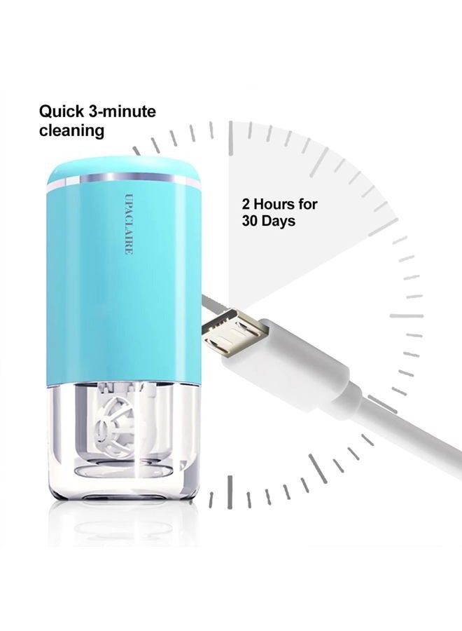 UpaClaire Ultrasonic Contact Lens Cleaner 2.0 (2nd Generation), Intelligent Cleaning Machine for Soft and Rigid (RGP) Contact Lenses, Blue - Image 4