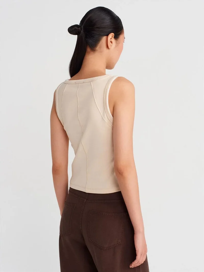 Dilvin Dilvin Women's Ribbed Cotton Cami Blouse