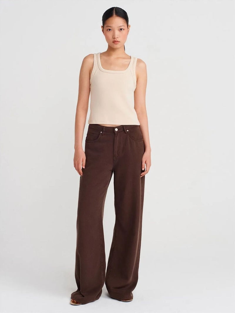 DILVIN Women's Ribbed Cotton Cami Blouse - Image 3