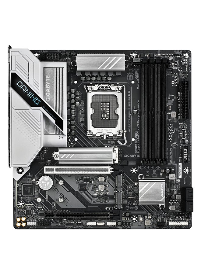 جيجابايت لوحة أم Z890M Gaming X LGA 1851 mATX، شريحة Intel Z890، 4x DDR5 DIMM Slots (حتى 256GB ذاكرة كحد أقصى)، Wi-Fi 6E و BT 5.2، 1x PCIe 5.0 x16، 1x PCIe 4.0 x4، 3x M.2 Slots، 4x SATA 6Gb/s Ports، 2.5GbE LAN، USB 3.2 Gen 2x2، HDMI 2.1 و DisplayPort 2.1، صوت Realtek، RGB Fusion، دعم Crossfire، تصميم حراري متقدم، Q-Flash، نسخ احتياطي ذكي، يدعم Windows 10/11 | Z890M-GAMING-X - Image 2