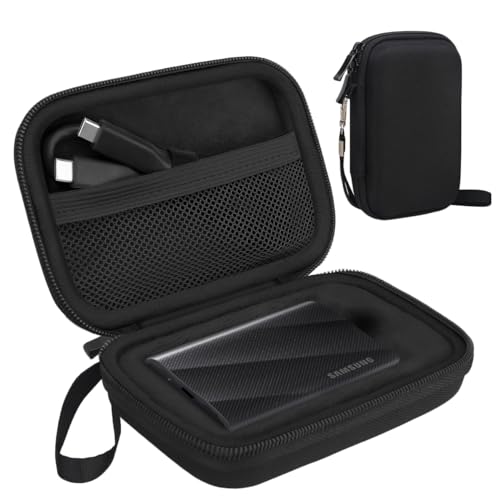 Lacdo Hard Carrying Case for Samsung T9 Portable Solid State Drives 1TB 2TB 4TB USB 32 External SSD Hard EVA Shockproof Storage Travel Bag BlackBlack - Image 1