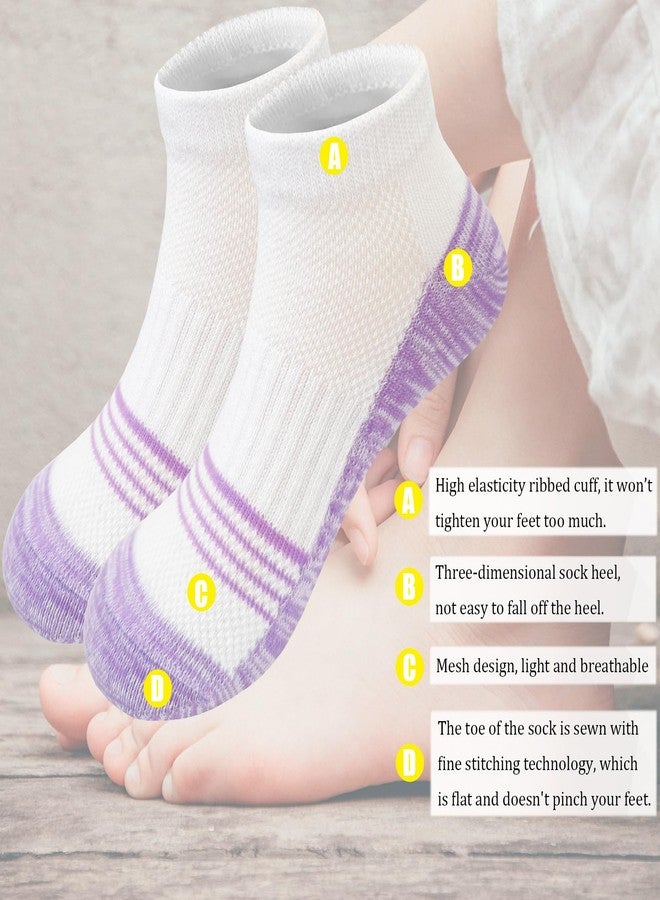 Bemeol Girls Socks 12 Pairs Ankle Socks for Girl Running Athletic Low Cut Sock Cotton Sports Sock(7-10 Years) - Image 4